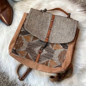 Mona B Wool/Leather Backpack